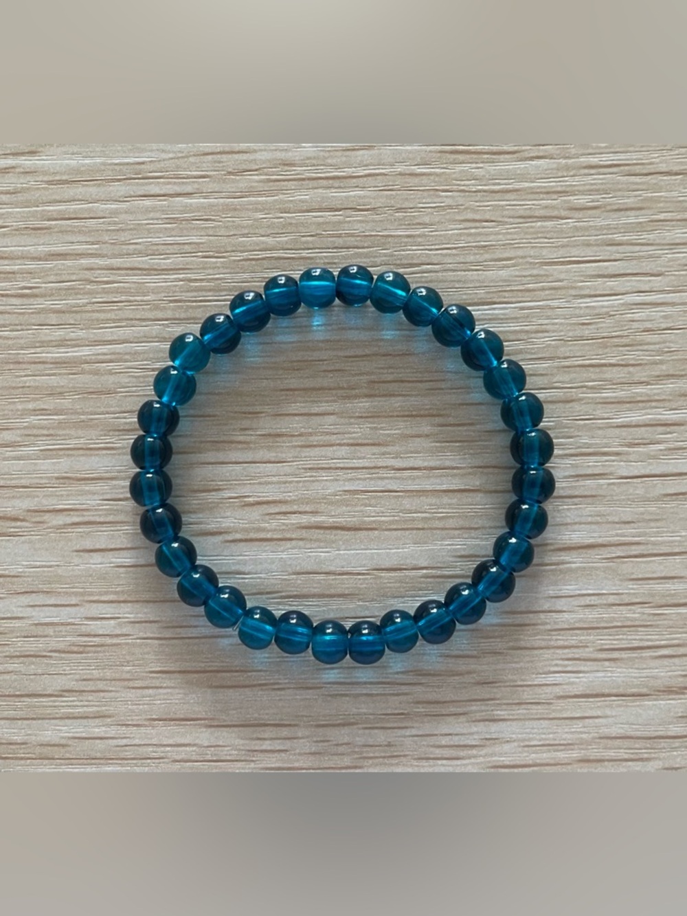 Bermuda blue glass bead bracelet